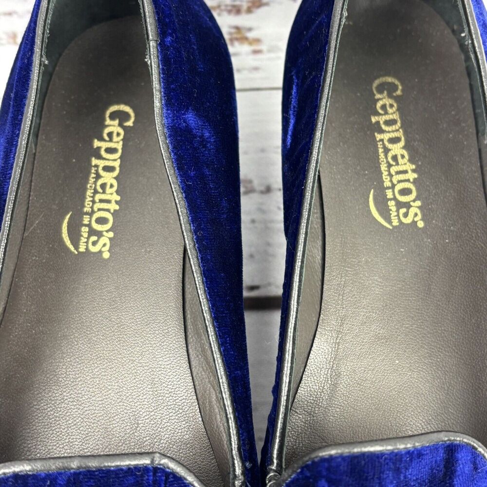 Geppettos Blue Velvet Dog Embroidered Slip On Shoes Flats Spain 35 EU 4.5 US‎ - Picture 3 of 12